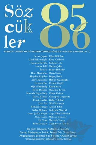 Sözcükler Dergisi Sayı: 85-86 Mayıs Haziran - Temmuz Ağustos 2020 – Sözcükler Yayınları kitap kapağı