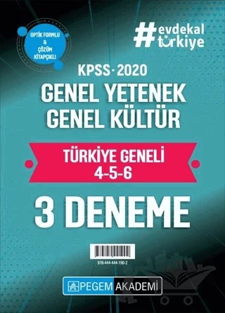 KPSS Genel Yetenek Genel Kültür Türkiye Geneli Deneme (4.5.6) 3'lü Deneme Seti – Kolektif – Pegem Akademi Yayıncılık kitap kapağı
