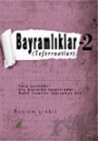 Bayramlıklar 2 – Bayram Çinkil – Vesta Yayınları kitap kapağı