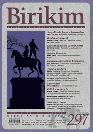 Birikim Aylık Sosyalist Kültür Dergisi Sayı: 297 – Birikim Yayınları kitap kapağı