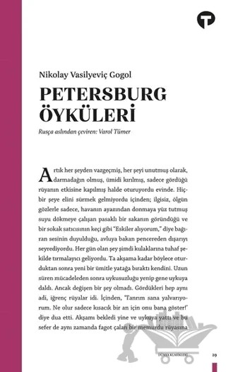 Petersburg Öyküleri – Nikolay Vasilyeviç Gogol – Turkuvaz Kitap kitap kapağı