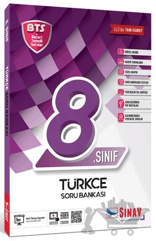 8. Sınıf LGS Türkçe Soru Bankası – Kolektif – Sınav Yayınları kitap kapağı