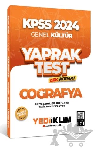 2024 KPSS Genel Kültür Coğrafya Çek Kopart Yaprak Test – Kolektif – Yediiklim Yayınları kitap kapağı