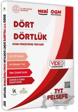2025 YKS-TYT MEBİ-OGM Dört Dörtlük Felsefe Pekiştirme Testi Soru Bankası Video Çözümlü – Kolektif – Karakutu Yayın kitap kapağı