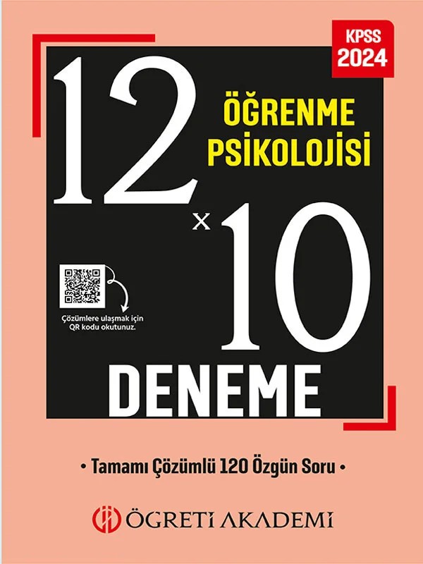 Öğreti Akademi 2024 Kpss Eğitim Bilimleri 12x10 Öğrenme Psikolojisi Deneme – Öğreti Akademi kitap kapağı