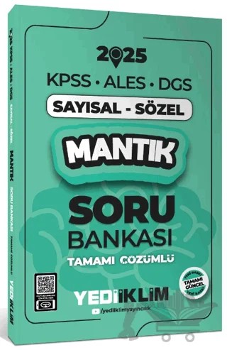 2025 KPSS ALES DGS Sayısal-Sözel Mantık Tamamı Çözümlü Soru Bankası – Kolektif – Yediiklim Yayınları kitap kapağı