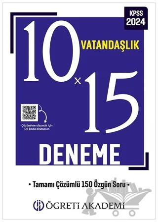 KPSS Genel Yetenek Genel Kültür 10X15 Vatandaşlık Deneme – Kolektif – Öğreti Akademi kitap kapağı