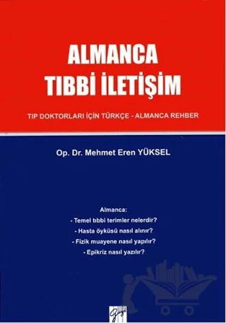 Almanca Tıbbi İletişim – Mehmet Eren Yüksel – Gazi Kitabevi kitap kapağı