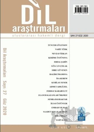 Dil Araştırmaları Uluslararası Hakemli Dergi Sayı: 27 Güz 2020 – Bengü Yayınları kitap kapağı