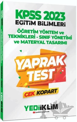 2022 KPSS Eğitim Bilimleri Öğretim Yöntem ve Teknikleri Sınıf Yönetimi Materyal Tasarımı Çek Kopart Yaprak Test – Kolektif – Yediiklim Yayınları kitap kapağı