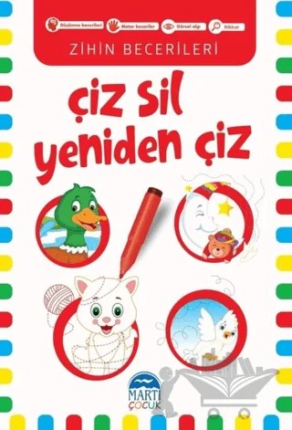 Çiz Sil Yeniden Çiz (Kırmızı Kitap) – Kolektif – Martı Çocuk Yayınları kitap kapağı