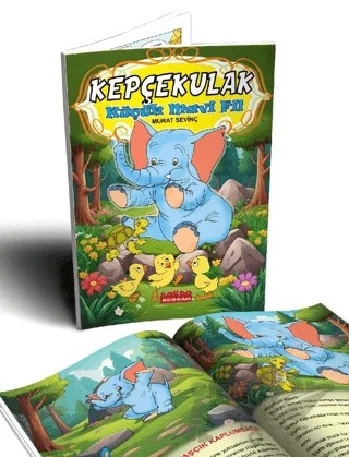 Kepçekulak Küçük Mavi Fil – Murat Sevinç – Bordo Ressam kitap kapağı