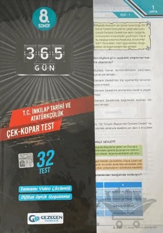 8. Sınıf 365 Gün T.C. İnkılap Tarihi ve Atatürkçülük Yaprak Test – Kolektif – Gezegen Yayıncılık kitap kapağı