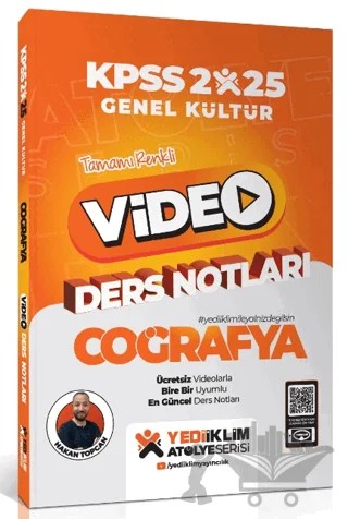 2025 KPSS Atölye Genel Kültür Coğrafya Video Ders Notları – Hakan Topcan – Yediiklim Yayınları kitap kapağı