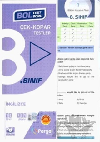 8. Sınıf İngilizce Çek Kopar Yaprak Test – Kolektif – Pergel Yayınları kitap kapağı