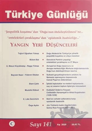 Türkiye Günlüğü Sayı: 141 Kış 2020 – Cedit Neşriyat kitap kapağı