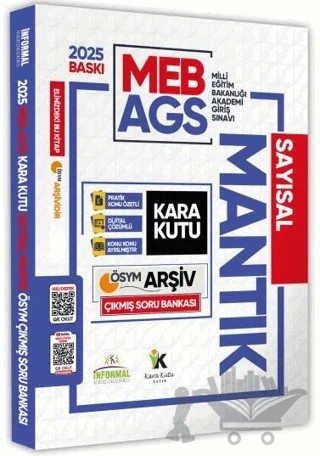 2025 MEB-AGS Sayısal Mantık Kara Kutu ÖSYM Çıkmış Soru Bankası Konu Özetli Video/PDF Çözümlü – Kolektif – Karakutu Yayın kitap kapağı