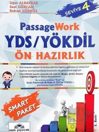 YDS YÖKDİL Passage Work Ön Hazırlık Seviye 4 – Kolektif – İrem Yayıncılık kitap kapağı