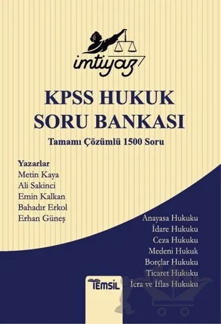 İmtiyaz KPSS Hukuk Soru Bankası Tamamı Çözümlü 1500 Soru – Ali Sakinci, Bahadır Erkol, Emin Kalkan, Erhan Güneş, Metin Kaya – Temsil Kitap kitap kapağı