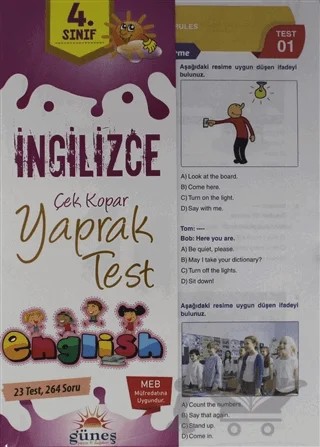 4. Sınıf İngilizce Çek Kopar Yaprak Test – Kolektif – Güneş Yayın Dağıtım kitap kapağı