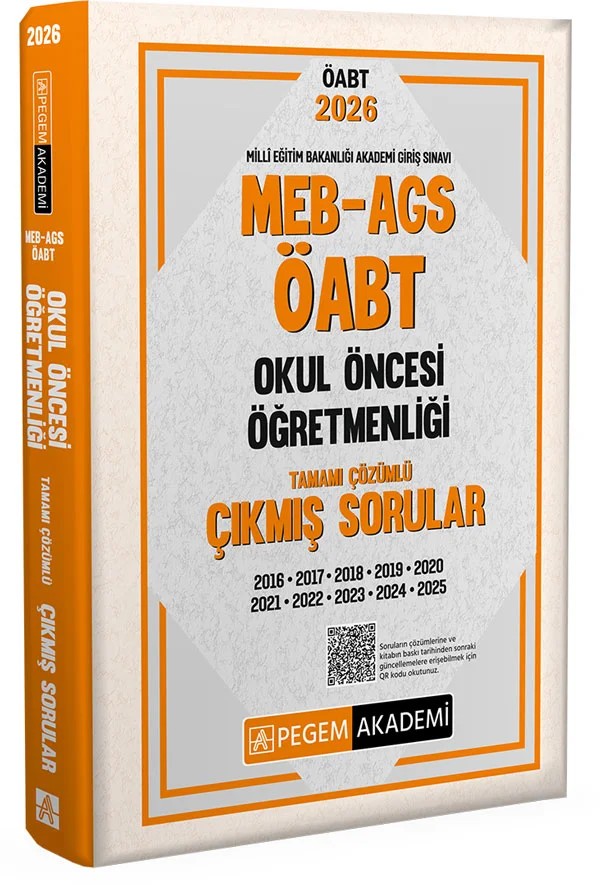 2026 MEB AGS ÖABT Okul Öncesi Öğretmenliği Tamamı Çözümlü Çıkmış Sorular – Değerli Öğretmen Arkadaşlarımız – Pegem Akademi Yayıncılık kitap kapağı