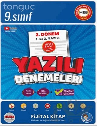 9. Sınıf Yazılı Denemeleri 2. Dönem 1 ve 2. Yazılı – Kolektif – Tonguç Akademi kitap kapağı