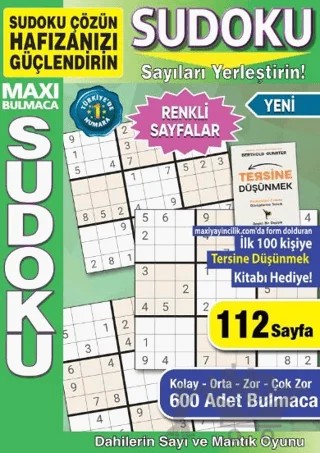Maxi Sudoku Bulmaca 17 – Bertan Kodamanoğlu – Maxi Yayıncılık kitap kapağı