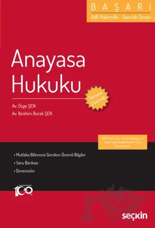 Başarı - Adli Hakimlik - Savcılık Sınavı Anayasa Hukuku - Tamamı Çözümlü – İbrahim Burak Şentürk – Seçkin Yayıncılık kitap kapağı