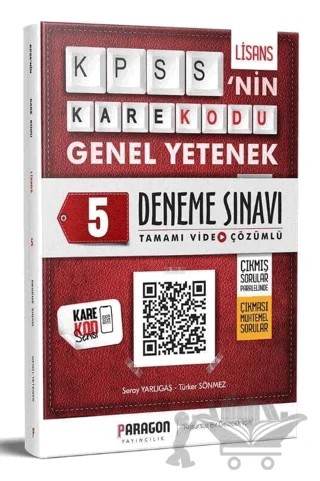 2020 KPSS'nin KareKodu Lisans Genel Yetenek Tamamı Video Çözümlü 5 Deneme Sınavı – Seray Yarlıgaş, Türker Sönmez – Paragon Yayıncılık kitap kapağı