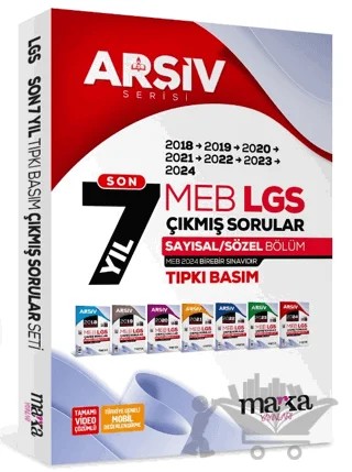 Son 7 Yıl LGS 8. Sınıf Arşiv Serisi Tıpkı Basım Fasikül Fasikül Çıkmış Sorular Tamamı Video Çözümlü – Kolektif – Marka Yayınları kitap kapağı