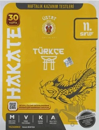 11. Sınıf Hakate Türkçe Haftalık Kazanım Testleri – Güven Bostan – Üstat Der Ki kitap kapağı