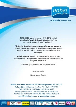Nobel Yayın Grubu 2017 Akademik Kaynakça – .. – Nobel Akademik Yayıncılık kitap kapağı