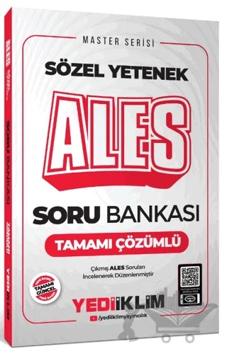2025 ALES Sözel Yetenek Tamamı Çözümlü Soru Bankası – Kolektif – Yediiklim Yayınları kitap kapağı