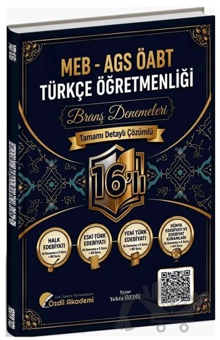 ÖABT MEB-AGS Türkçe Öğretmenliği 16'lı Branş Deneme Çözümlü – Yekta Özdil – Özdil Akademi Yayınları kitap kapağı