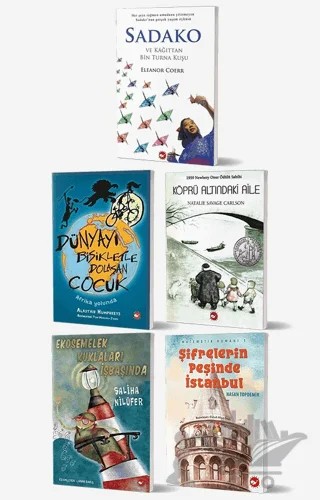 Okullarda Okutulan 5. Sınıf Kitap Seti (5 Kitap Takım) – Alastair Humphreys, Eleanor Coerr, Hasan Topdemir, Natalie Savage Carlson, Saliha Nilüfer – Beyaz Balina Yayınları kitap kapağı