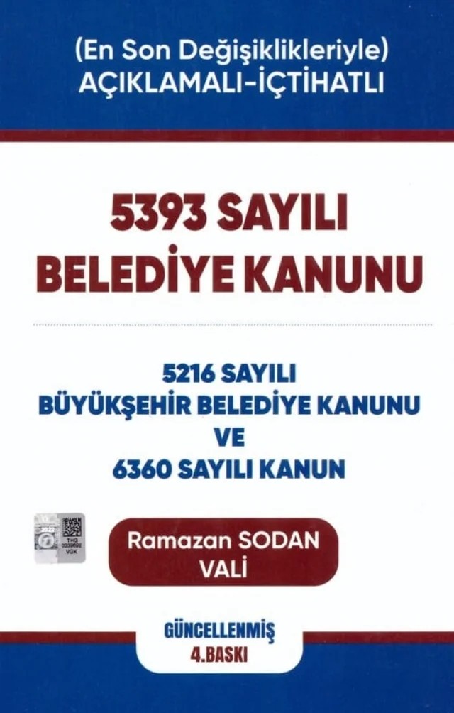 5393 Sayılı Belediye Kanunu – Ramazan Sodan – Yazarın Kendi Yayını / Ramazan Sodan kitap kapağı
