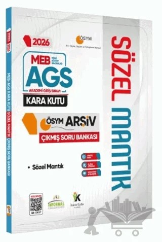 2026 MEB-AGS SÖZEL MANTIK Kara Kutu ÖSYM Çıkmış Soru Havuzu Bankası Konu Özetli Dijital Çözümlü – Kolektif – Karakutu Yayın kitap kapağı