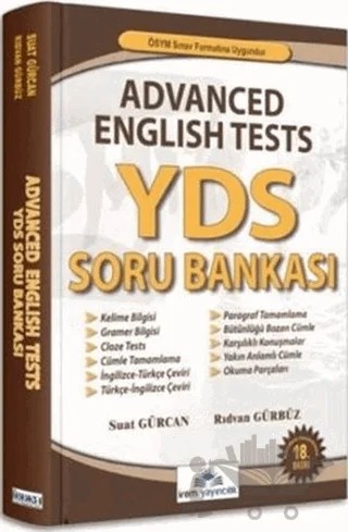 Advanced English Tests YDS Soru Bankası – Rıdvan Gürbüz, Suat Gürcan – İrem Yayıncılık kitap kapağı