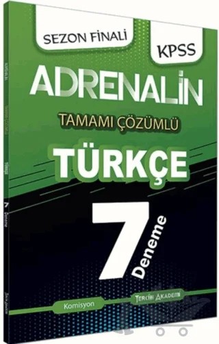 KPSS Türkçe Adrenalin Tamamı Çözümlü – Mehmet Görgünoğlu – Tercih Akademi Yayınları kitap kapağı