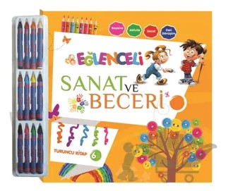 Eğlenceli Sanat ve Beceri Turuncu Kitap (6 Yaş, Kalem Hediyeli) – Kolektif – Parıltı Yayınları kitap kapağı