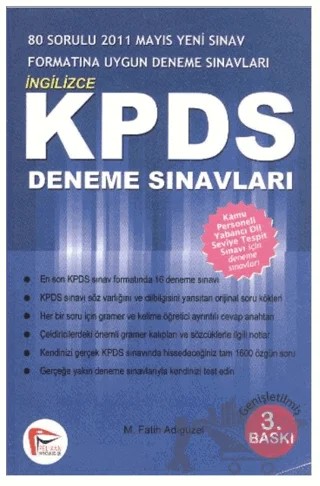 İngilizce KPDS Deneme Sınavları – M. Fatih Adıgüzel – Pelikan Tıp Teknik Yayıncılık kitap kapağı