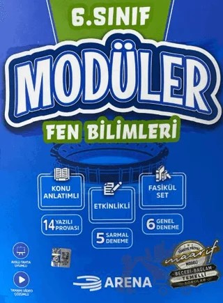 6. Sınıf Fen Bilimleri Modüler Konu Anlatımlı Etkinlikli 7 Fasikül Set – Kolektif – Arena Yayınları kitap kapağı