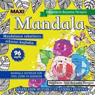 Maxi Mandala Desenlerle Boyama Terapisi 16 – Bertan Kodamanoğlu – Maxi Yayıncılık kitap kapağı