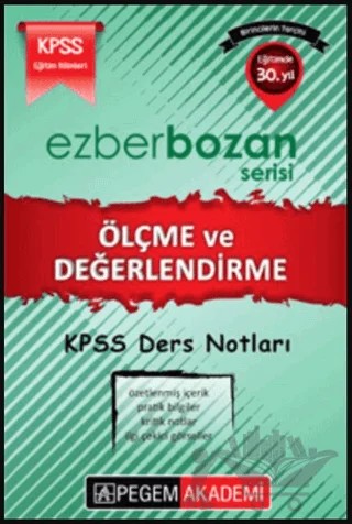 KPSS Ezberbozan Ölçme ve Değerlendirme Ders Notları – Kolektif – Pegem Akademi Yayıncılık kitap kapağı