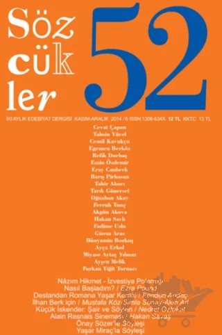 Sözcükler Dergisi Sayı: 52 / Kasım-Aralık 2014 – Sözcükler Yayınları kitap kapağı