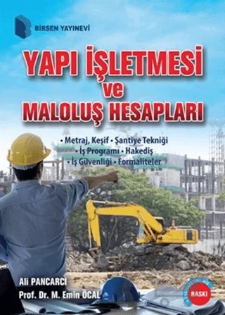 Yapı İşletmesi ve Maloluş Hesapları – Ali Pancarcı, M. Emin Öcal – Birsen Yayınevi kitap kapağı