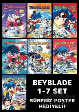 Beyblade 1-7 Poster Hediyeli Set – Takao Aoki – Komikşeyler Yayıncılık kitap kapağı
