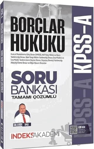 2026 KPSS A Grubu Borçlar Hukuku Soru Bankası Çözümlü – Eyüp İpek – İndeks Akademi Yayıncılık kitap kapağı