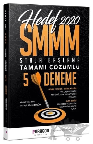 2020 Hedef SMMM Staja Başlama Tamamı Çözümlü 5 Deneme – Ahmet Tuna Boz, Seyit Ahmet Ergün – Paragon Yayıncılık kitap kapağı