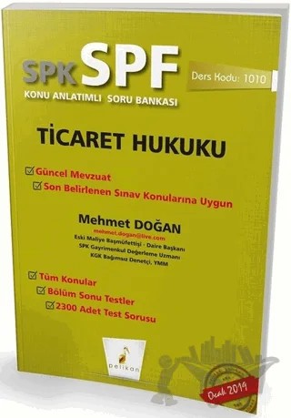 SPK - SPF Ticaret Hukuku Konu Anlatımlı Soru Bankası – Mehmet Doğan – Pelikan Tıp Teknik Yayıncılık kitap kapağı